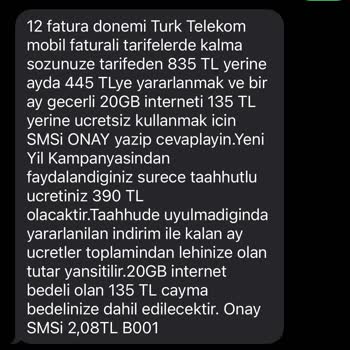 Türk Telekom Yanlış Tarife Ücretlendirmesi