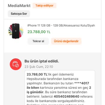 Hepsiburada Ürün İptal Ediyor