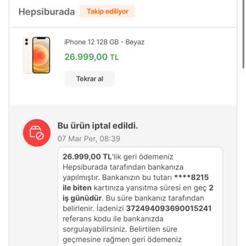 Hepsiburada Ürün İptal Ediyor