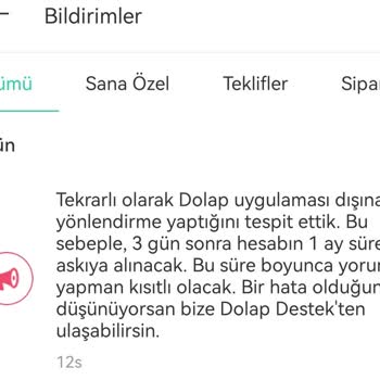 Dolap Saçmalığı Yüzünden Hesabın Kısıtlanması