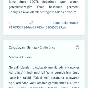 Mobile2 Fcoin Hesaba Geçmiyor