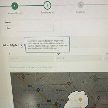 Sahibinden.com Adres Değişikliğine İzin Vermiyor