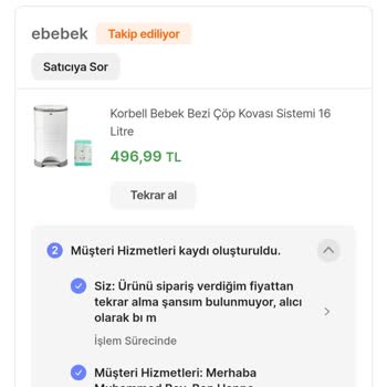 Ebebek Teslim Edilmeyen Ürün/iptal