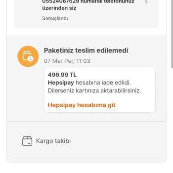 Ebebek Teslim Edilmeyen Ürün/iptal