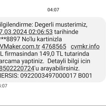 CV Maker İznim Olmadan Kartımdan Para Çekiyor