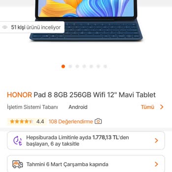 Hepsiburada Honor Pad8 İçin Klavyeli Kılıf Hediyesi Gönderilmedi