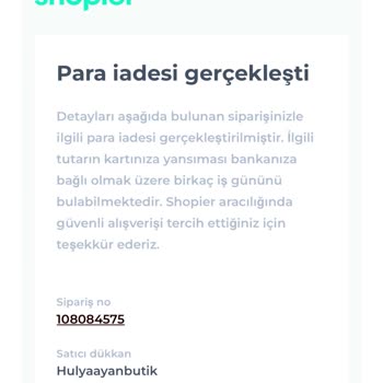 Shopier Para İadesi Yapılmadı