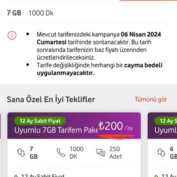 Vodafone Aynı Tarifeye Yeni Dönem İçin 3 Katı Ücret İstiyor