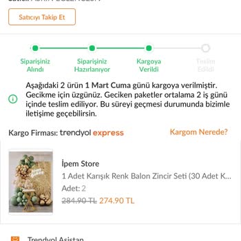 Trendyol Express Trendyol Siparişimde Mağduriyet Yaşıyorum