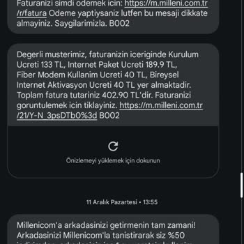 Millenicom Fahiş Fiyat Arttırımı