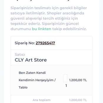 Clyartstore Siparişim Hakkında Bilgi Alamıyorum