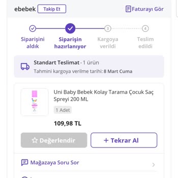 ebebek Siparişim Kargoya Verilmedi