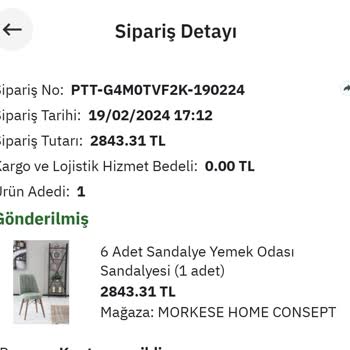 Morkese Home Consept Farklı Ürün Gönderimi Yapıyorlar