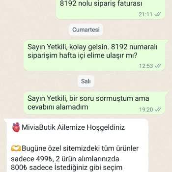 Mivia Butik Sitesi Ürün Teslim Etmiyor!
