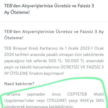 TEB Bankası Kampanya Mağduriyeti
