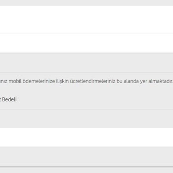 Vodafone Mobil Ödeme Ücreti