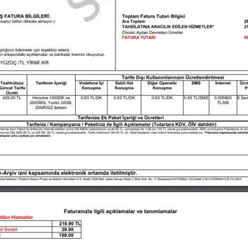 Vodafone Mobil Ödeme Ücreti