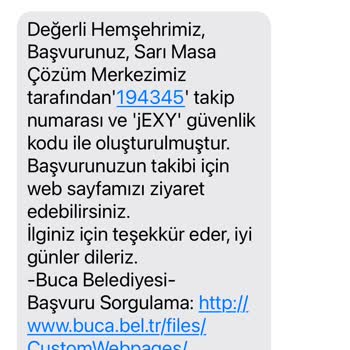 İzmir Buca Belediyesi Tarafından Bana Gelen Msm