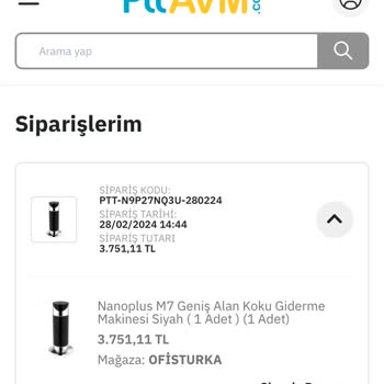 Epttavm Ofisturka Mağazası 8 Gün Sonra Sipariş İptal Ediyor