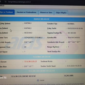 Aras Kargo'nun Yanlış Kişiye Teslimatı