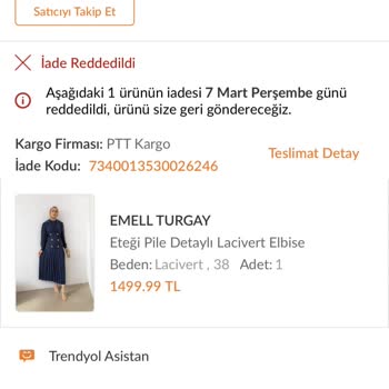 Trendyol Emel Turgay Doğru Olmayan Bahanelerle İade Almıyor Ve Ürünler Vahim