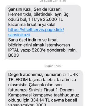 Vodafone Haksız Yere Cayma Bedeli İstiyor!