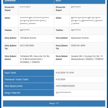 Sürat Kargo'nun Kargomu Teslim Etmeyip Teslim Edildi Demesi