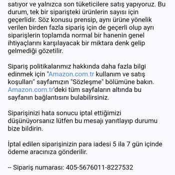 Amazon Haksız Sipariş İptali Mağduriyetim