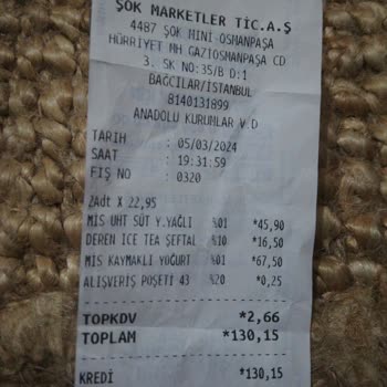Fiş Kesmeyen Şok Market