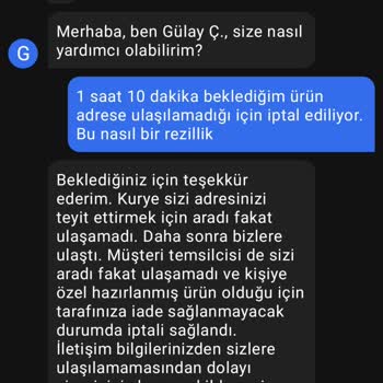 GetirYemek Getir Uygulamasının Soruna Çözüm Üretememesi