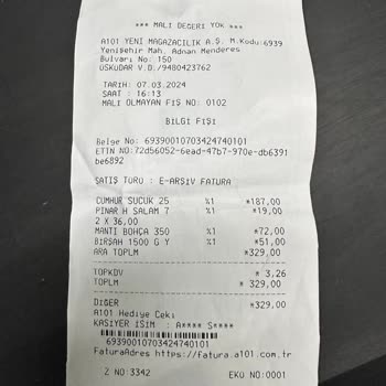 A101 Den Alınan Mantı Hk