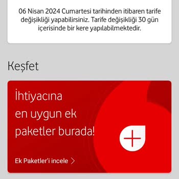 Vodafone Tarife Değiştirememe Sorunu