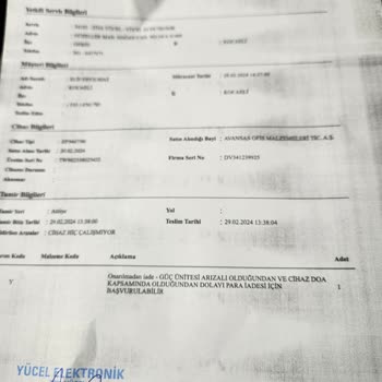 Avansas Ücret İadesi Yapmıyor Teknik Servis Onay Verdi Paramı Vermiyor