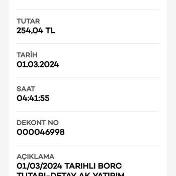 Ak Yatırım Akbank Hesaptan Para Kesintisi