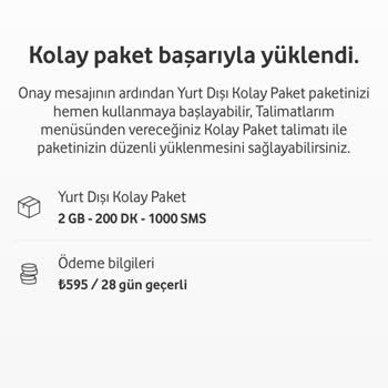 Vodafone Yurt Dışı Paketi Aldım Kullanamadım!