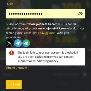 Jojobet Hesabım Bloklandı. Paramı Alamadım