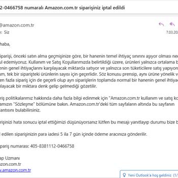 Amazon'un "Temel İhtiyaç Sınırlarını Aşıyor" Sipariş İptali