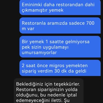 Getir Yemek İptal Edilemeyen Yemek
