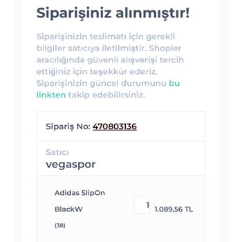 Shopier Vega Spor İade Talebi İstiyorum