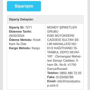 Mondy Shop Bebek Bezi Siparişimde Yaşanan Mağduriyet