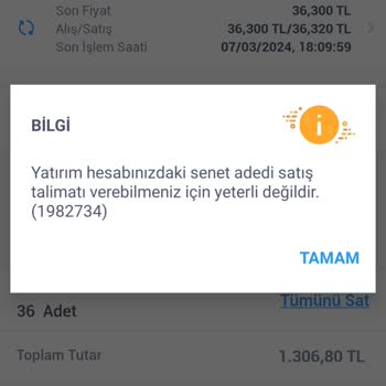 İş Bankasında Hisse Senedimi Satamıyorum