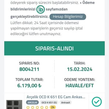 Arçelik AVM'den Beklenen Ürün Hala Elime Ulaşmadı!