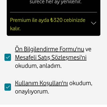 Vodafone Yanımda Premium'lu Olamıyorum