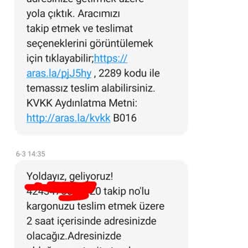 Aras Kargo 2 Gündür Teslim Edilemeyen Ürün