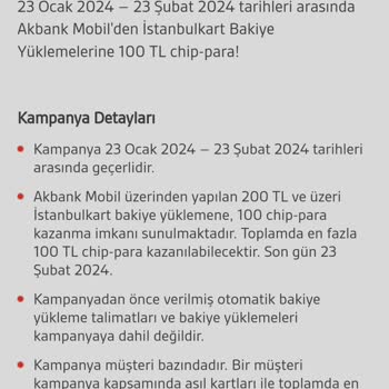 Akbank İstanbulkart Yükle Kazan Ödülü Yatmama Problemi