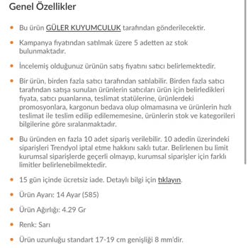 Güler Kuyumculuk (gulerkuyumculuk.com)   İadeyi Reddetmesi