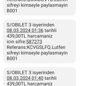 Obilet Paramın İadesini İstiyorum