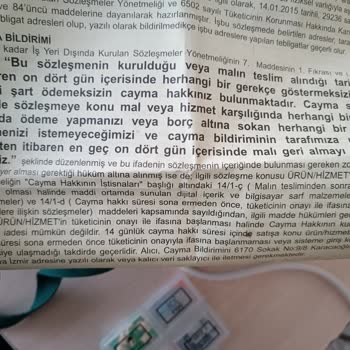 İzmir Yayınları Cayma Hakkının Kullanılmaması