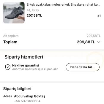 Aliexpress Spor Ayakkabı Siparişi