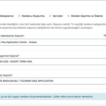 VFS Global Vize Randevusu Alamama